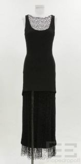 Karl Lagerfeld Black Mesh Panel Sleeveless Evening Dress Size 38