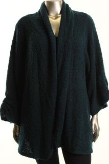 Karen Scott New Blue Boucle Long Sleeve Cardigan Sweater Plus 2X BHFO
