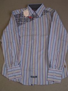 English Laundry LS Frame Stripe Blue Shirt Button Up New Mens