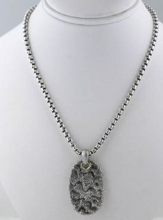 David Yurman Mens Lge Coral Dog Tag Necklace 24 $580