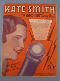 Vintage Kate Smith Memories Song Book Booklet Music Robbins Music Corp