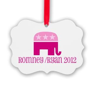  Mitt Romney Seasonal  Pink Elephant Romney/Ryan 2012 Ornament