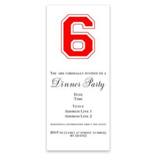 Varsity Font Number 6 Red Invitations by Admin_CP4328520  507091185