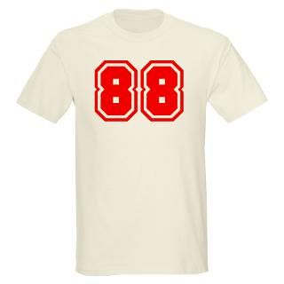 Varsity Uniform Number 88 (Red) Ash Grey T Shirt T Shirt by