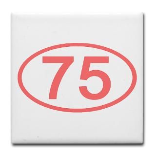 Gifts  75 Kitchen and Entertaining  Number 75 Oval Tile Coaster