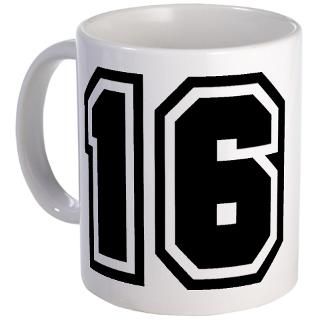 16 Gifts  16 Drinkware  Varsity Uniform Number 16 Mug