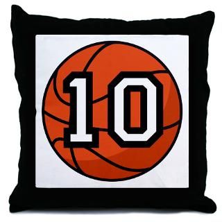  10 More Fun Stuff  Basketball Player Number 10 Throw Pillow