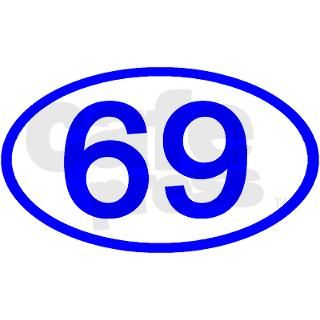 Number 69 Oval Rectangle Sticker by ovalsboutique