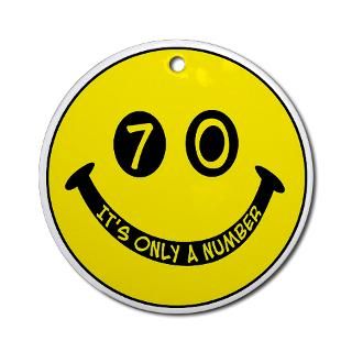 70th birthday smiley face. 70, its only a number.  Winkys t shirts