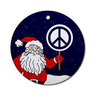 Santa Peace Sign Christmas Ornament  Ornaments for Peace