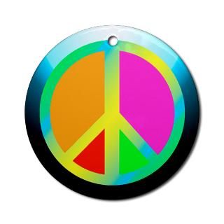 Neon Peace Sign Christmas Tree Ornament  Ornaments for Peace
