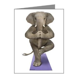 Elephant Note Cards  Yoga Elephant Silhouette Note Cards (Pk of 10