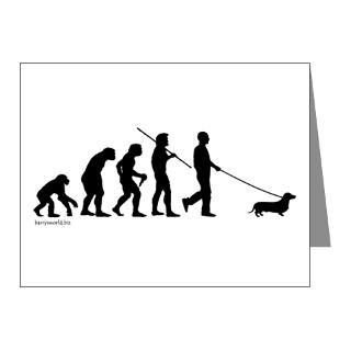 Charles Darwin Note Cards  Dachshund Evolution Note Cards (Pk of 10