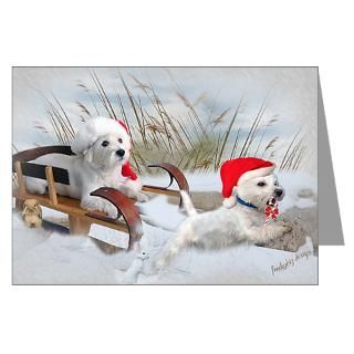 Greeting Cards  Westie Loves Sledding Greeting Cards (Pk of 10