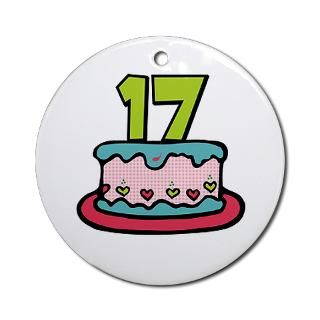17 Gifts  17 Home Decor  17th Birthday Cake Ornament (Round)