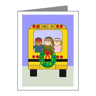Bus Driver Note Cards  School Bus Christmas Note Cards (Pk of 20
