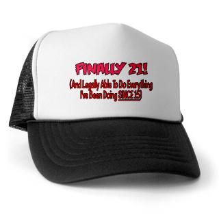 21 Gifts  21 Hats & Caps  Finally 21 (PINK) Trucker Hat