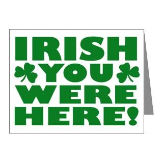 Funny Note Cards  Irish You Were Here Shamrock Note Cards (Pk of 20