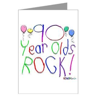 90 Year Olds Rock  Greeting Cards (Pk