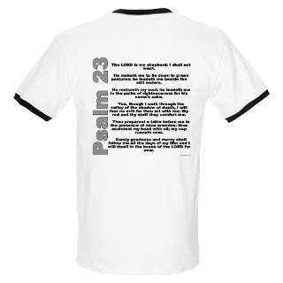 Psalm 23 White T Shirt With Bible Verse on Back