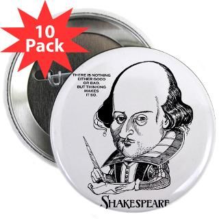 Gifts  Caricature Buttons  Shakespeare 2.25 Button (10 pack