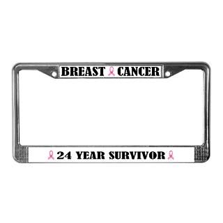 Breast Cancer 24 Year Survivor License Frame for $15.00