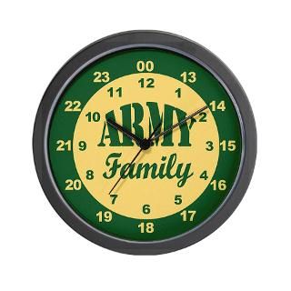 Army Family 24 hour military time Wall Clock for $18.00