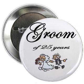 25 Years Gifts  25 Years Buttons  25th Wedding Anniversary Groom