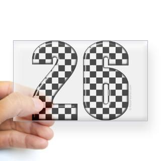 Checkered Number 26 Rectangle Decal for $4.25