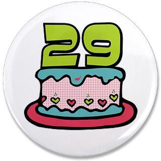 29 Gifts  29 Buttons  29th Birthday Cake 3.5 Button