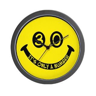 30 Gifts  30 Home Decor  30th birthday smiley face Wall Clock