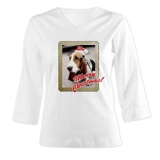 Basset Hound Christmas Womens Long Sleeve T Shirt