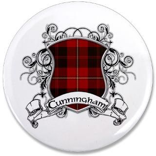 Clan Gifts  Clan Buttons  Cunningham Tartan Shield 3.5 Button