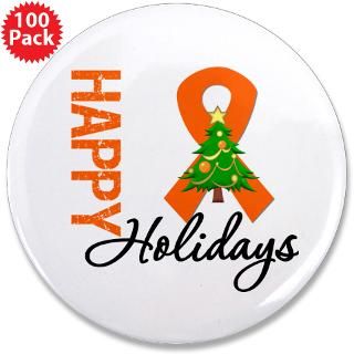 Awareness Gifts  Awareness Buttons  Orange Ribbon Christmas 3.5