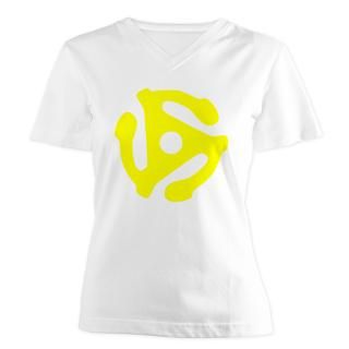 Yellow 45 RPM Record Adapter Plus Size T Shirt by VTVibe12