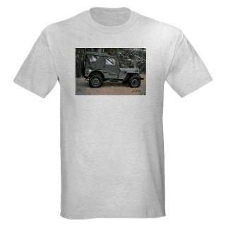 42 Ford GPW jeep in woods Ash Grey T Shi