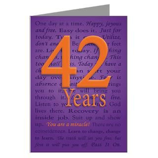 42 Year Recovery Birthday Greeting Card for $4.00