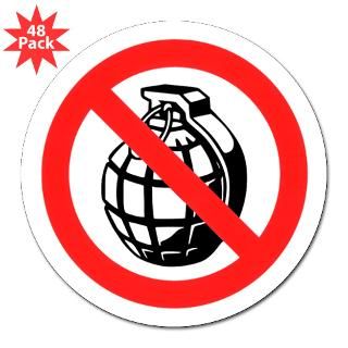 Stickers  No Grenades 3 Lapel Sticker (48 pk