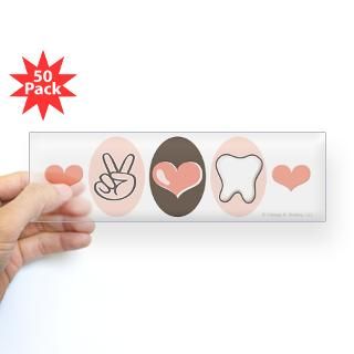 Peace Love Dental Hygiene Bumper Sticker (50 pk) for $190.00