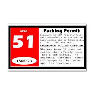 Area 51 Parking Permit Sticker by maddogshirts
