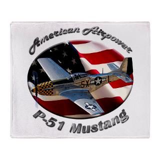 51 Mustang Fleece Blankets  P 51 Mustang Throw Blankets