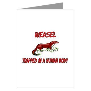 Weasel trapped in a human body Greeting Cards (Pk