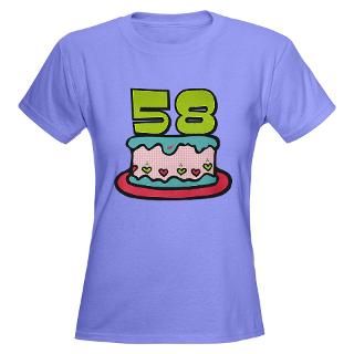 58 Year Old Birthday Cake Womens V Neck T Shirt