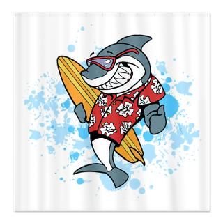 Shark Shower Curtains  Custom Themed Shark Bath Curtains