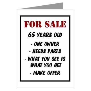 For Sale   65 Years Old Greeting Card