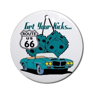 Blue Dice Route 66 Ornament (Round) for $12.50