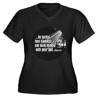 Micah 68 Womens Plus Size V Neck Dark T Shirt