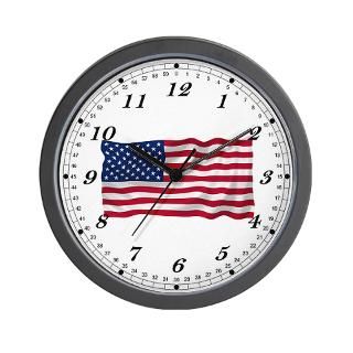 Waving American Flag Wall Clock for $18.00