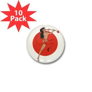 Pinup She Devil Girl Mini Button (10 pack)