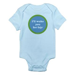 Fajr Infant Creeper (light blue + green) Body Suit by aisforallah